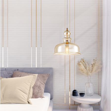 Pendul Maytoni Tone P001PL-01BZ E27 1x60W -  Metal Glass Brass IP20 [1]