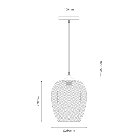 Pendul  Milagro Alma E27 1xE27   230V Black Metal & Bambus IP20 [4]
