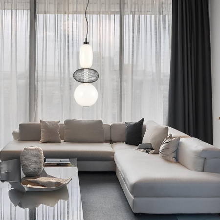 Pendul Milagro Arame LED 23W 2531lm 3000K 230V Black Metal & Sticla IP20 [2]