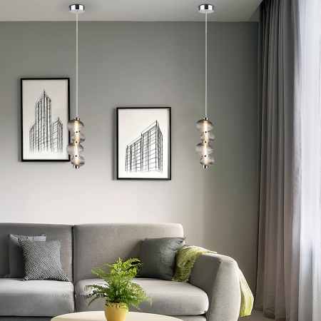 Pendul Milagro Bolla LED 17W 1947lm 3000K 230V Crom Metal & Sticla IP20 [3]