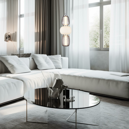 Pendul Milagro Caro LED 28W 3748lm 3000K 230V Crom Metal & Sticlă IP20 [3]