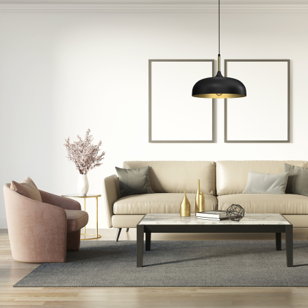 Pendul Milagro Lincoln  1xE27 60W   230V/50Hz Black & Gold Metal IP20 [4]