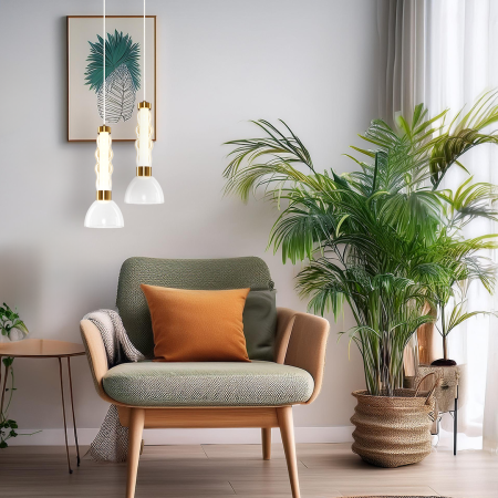 Pendul Milagro Lucco LED 13W 1478lm 3000K 230V Chihlimbar Metal & Sticla IP20 [2]