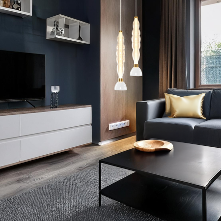 Pendul Milagro Lucco LED 18W 2346lm 3000K 230V Chihlimbar Metal & Sticla IP20 [2]