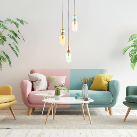 Pendul Milagro Molly E14 3xE14   230V Multicolor Metal & Sticlă IP20 [3]