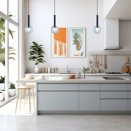 Pendul Milagro Niko  1xG9 max 9W   230V/50Hz Black Metal & Sticla IP20 [2]