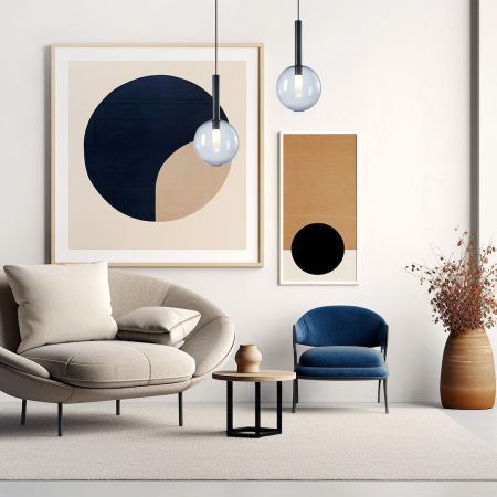 Pendul Milagro Niko  1xG9 max 9W   230V/50Hz Black Metal & Sticla IP20 [3]