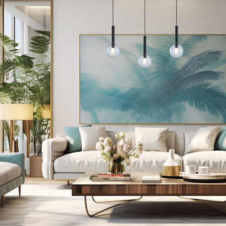 Pendul Milagro Niko  1xG9 max 9W   230V/50Hz Black Metal & Sticla IP20 [3]