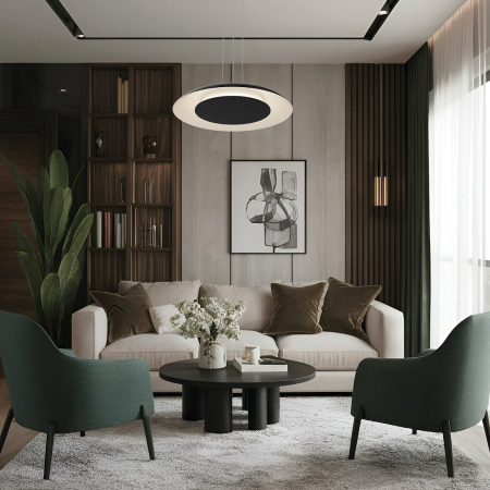 Pendul Milagro Piattino LED 30W 1900 lm 3000K/4000K/6000K 230V Black Metal & Acril IP20 [2]