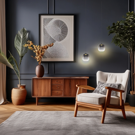 Pendul Milagro Vaso LED 4W 388lm 3000K 230V Black Metal & Sticla IP20 [3]