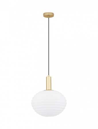 Pendul Nova Luce ALLEN E27 1x12W   Matt Gold Metal & Milky White Structured Glass IP20