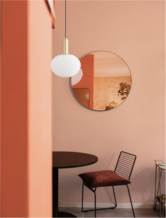 Pendul Nova Luce ALLEN E27 1x12W   Matt Gold Metal & Milky White Structured Glass IP20 [1]