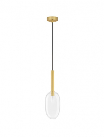 Pendul Nova Luce AMELIA G9 1x5W   Sandy Gold & Clear Glass IP20