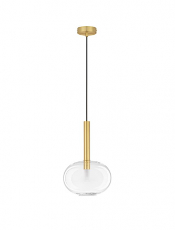 Pendul Nova Luce AMELIA G9 1x5W   Sandy Gold & Clear Glass IP20