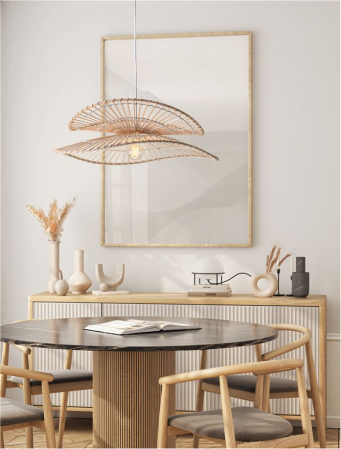 Pendul Nova Luce ARTIC 9586601 Natural Bamboo & Rattan Sandy White Steel Base E27 1x12W IP20 [1]