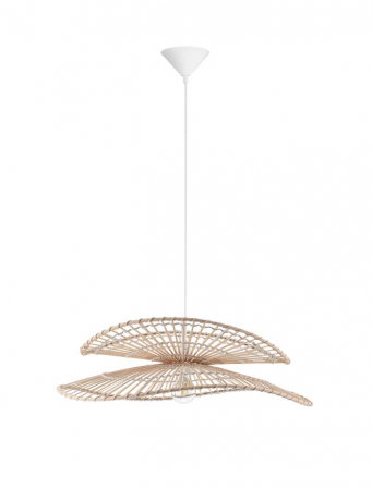Moderne - Pendul Nova Luce ARTIC 9586601 Natural Bamboo & Rattan Sandy White Steel Base E27 1x12W IP20