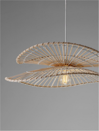 Pendul Nova Luce ARTIC 9586601 Natural Bamboo & Rattan Sandy White Steel Base E27 1x12W IP20 [4]