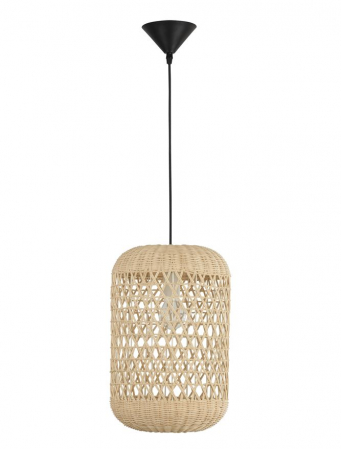 Moderne - Pendul Nova Luce AURORA E27 1x12W   Natural Rattan Black Fabric Wire & Base  IP20