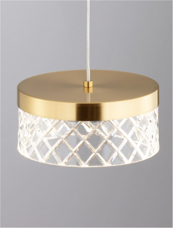 Pendul Nova Luce BION 9186941 LED 6W 3000K 470lm Brass Gold & Acrylic  IP20