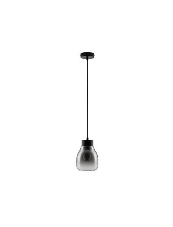 Pendul Nova Luce BLAKU 9009270 E27 1x12W    Gradient Smoke Glass & Black Metal   IP20 [1]