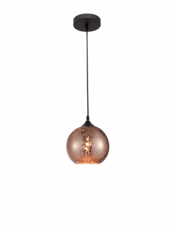ILUMINAT - Pendul Nova Luce BLAZE E27 1x12W   Copper Glass Black Metal IP20