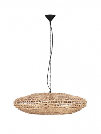 Pendul Nova Luce BOLA 9586522 E27 1x12W    Dried Water Hyacinth Black Fabric W ire & Base   IP20 [1]