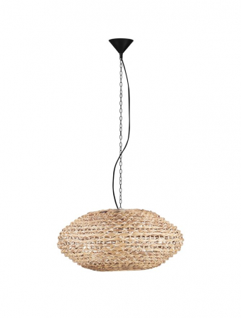 Pendul Nova Luce BOLA 9586523 E27 1x12W    Dried Water Hyacinth Black Fabric W ire & Base   IP20 [1]