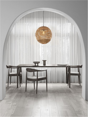 ILUMINAT - Pendul Nova Luce BOLA 9586524 E27 1x12W    Dried Water Hyacinth Black Fabric W ire & Base   IP20
