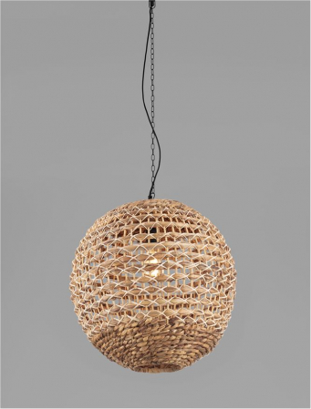 Pendul Nova Luce BOLA 9586524 E27 1x12W    Dried Water Hyacinth Black Fabric W ire & Base   IP20 [5]