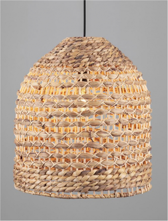 Pendul Nova Luce BOLA 9586525 E27 1x12W    Dried Water Hyacinth Black Fabric W ire & Base   IP20 [3]