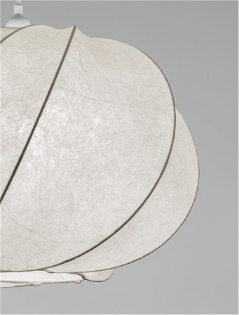 Pendul Nova Luce BORA 9586617 Artificial Silk & Sandy White Metal Base E27 1x12W IP20 [4]