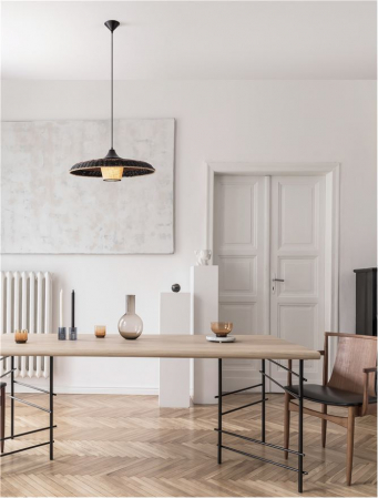 Pendule - Pendul Nova Luce CAPA 9586519 E27 1x12W    Colourful Natural Rattan Black & BroW n Black Fabric W ire & Base   IP20