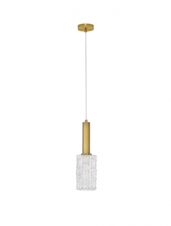 Pendul Nova Luce CERTA 9009273 E27 1x12W    Brass Gold Metal & Clear Structured Glass  IP20 [1]