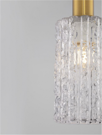 Pendul Nova Luce CERTA 9009273 E27 1x12W    Brass Gold Metal & Clear Structured Glass  IP20 [5]