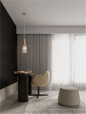 Pendul Nova Luce CERTA 9009273 E27 1x12W    Brass Gold Metal & Clear Structured Glass  IP20