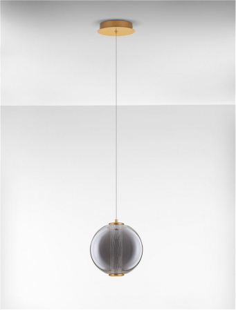 Pendul Nova Luce NAVI 9186951 LED 8W 3000K 934lm Brass Gold & smokey gray glass   IP20 [2]