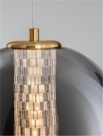 Pendul Nova Luce NAVI 9186951 LED 8W 3000K 934lm Brass Gold & smokey gray glass   IP20 [7]
