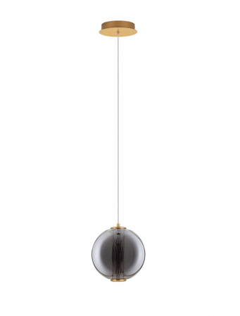 Moderne - Pendul Nova Luce NAVI 9186951 LED 8W 3000K 934lm Brass Gold & smokey gray glass   IP20