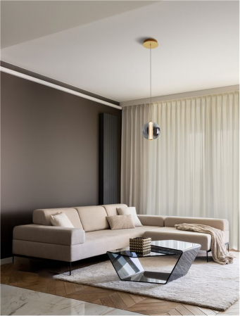 Pendul Nova Luce NAVI 9186951 LED 8W 3000K 934lm Brass Gold & smokey gray glass   IP20 [1]