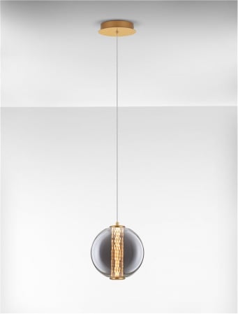 Pendul Nova Luce NAVI 9186951 LED 8W 3000K 934lm Brass Gold & smokey gray glass   IP20 [3]
