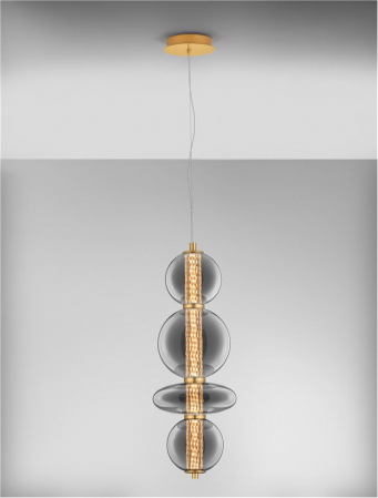 Pendul Nova Luce NAVI 9186952 LED 20W 3000K 2601lm Brass Gold & smokey gray glass   IP20 [3]