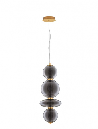 Moderne - Pendul Nova Luce NAVI 9186952 LED 20W 3000K 2601lm Brass Gold & smokey gray glass   IP20