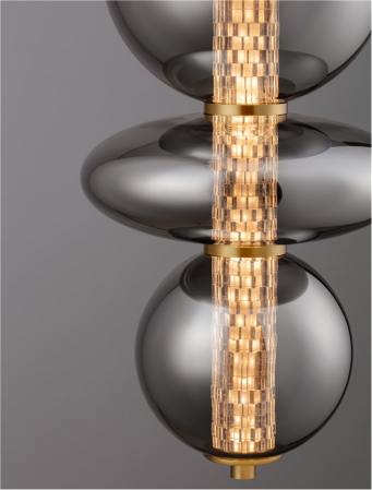 Pendul Nova Luce COEN 9186953 LED 27W 3000K 3201lm Brass Gold & smokey gray glass   IP20 [5]