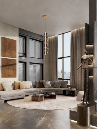 Pendul Nova Luce COEN 9186953 LED 27W 3000K 3201lm Brass Gold & smokey gray glass   IP20 [1]