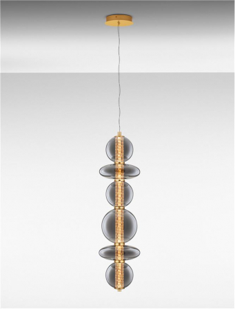 Pendul Nova Luce COEN 9186953 LED 27W 3000K 3201lm Brass Gold & smokey gray glass   IP20 [3]