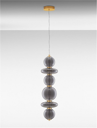 Pendul Nova Luce COEN 9186953 LED 27W 3000K 3201lm Brass Gold & smokey gray glass   IP20 [2]