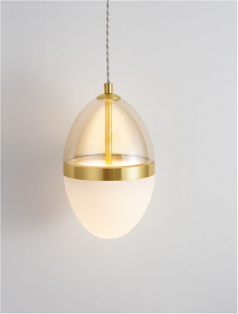 Pendul Nova Luce EGNA 9009278 LED 20W 3000K 2151lm Gold Metal Cognac & Opal Glass   IP20