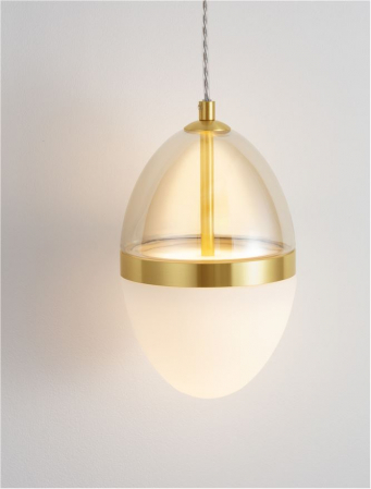 Pendul Nova Luce EGNA 9009278 LED 20W 3000K 2151lm Gold Metal Cognac & Opal Glass   IP20 [4]