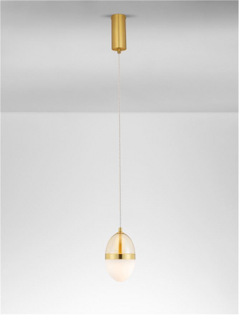 Pendul Nova Luce EGNA 9009279 LED 13W 3000K 1446lm Gold Metal Cognac & Opal Glass   IP20 [3]