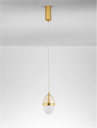 Pendul Nova Luce EGNA 9009279 LED 13W 3000K 1446lm Gold Metal Cognac & Opal Glass   IP20 [2]